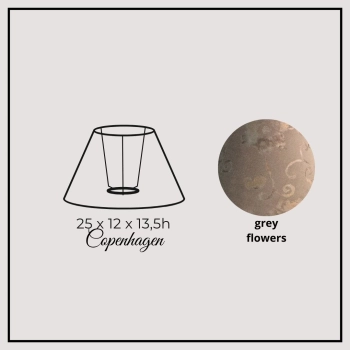 Copenhagen 25cm grey flowers velvet